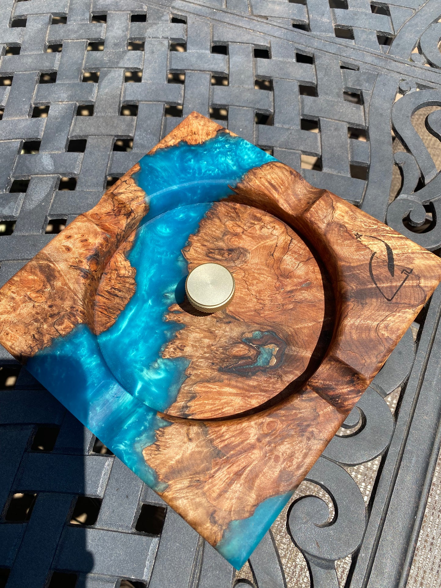 Electric Blue Cigar Tray