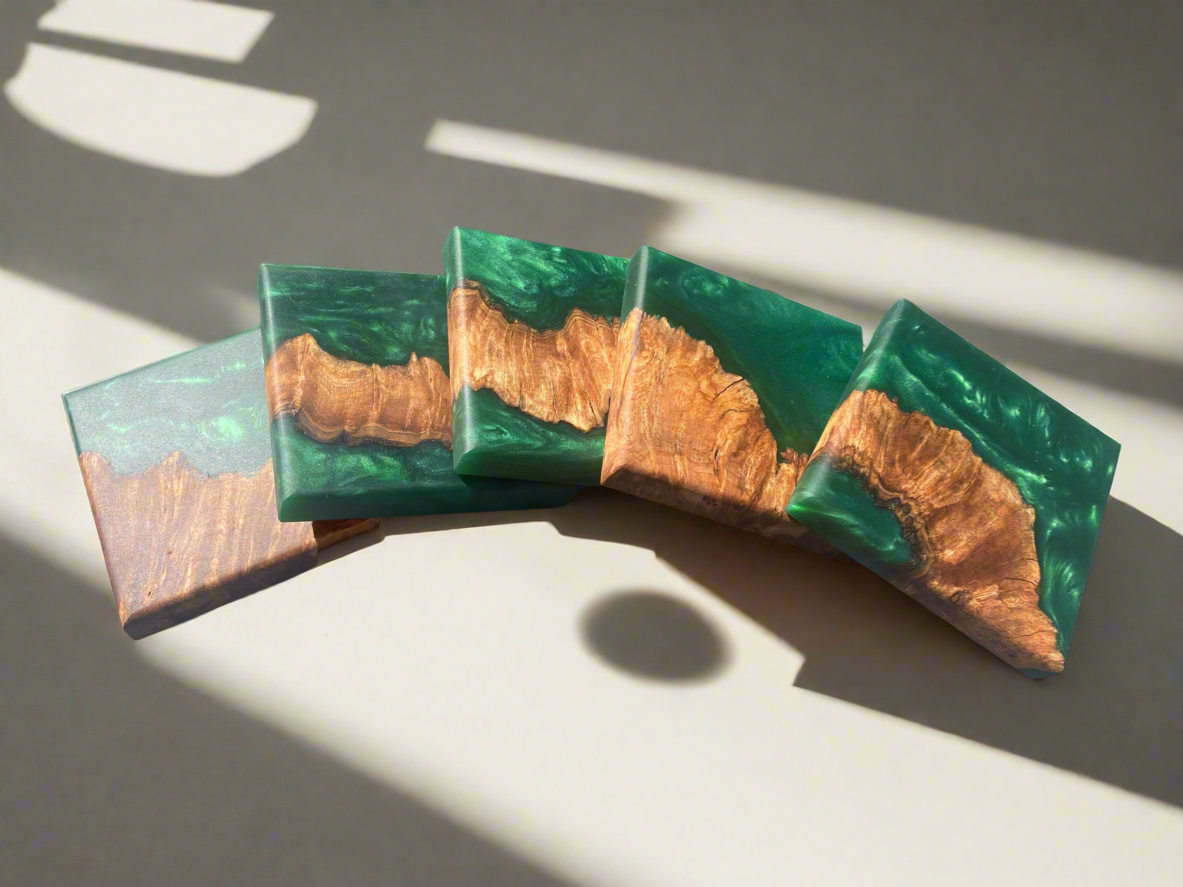 Emerald Green Luxury Coaster set