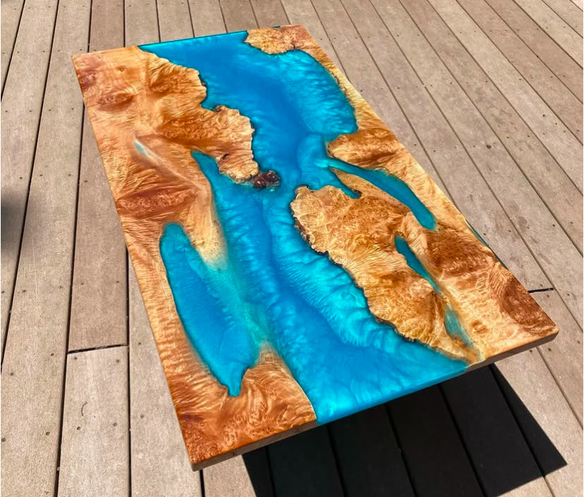 Maple with Blue/Green Epoxy Coffee Table