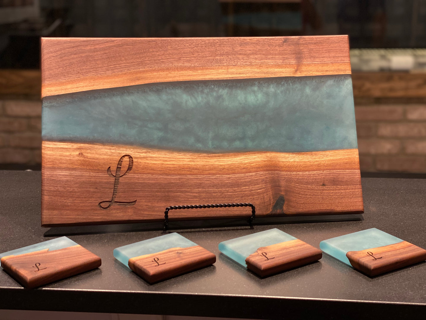 Personalized Charcuterie Board With Coasters