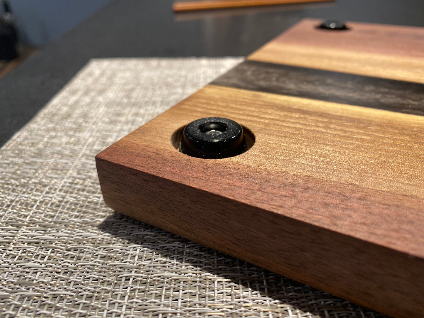 Matte Black Epoxy and Walnut Sushi Board